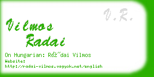 vilmos radai business card